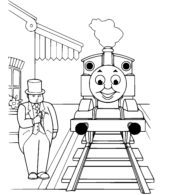 Thomas Train und ein Mann zum Ausmalen