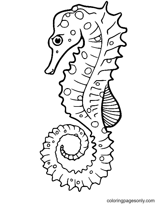 Thorny Seahorse Coloring Page