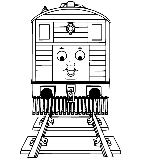 Toby Brown Tram Engine Coloring Page