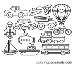 Dibujos de transporte para colorear