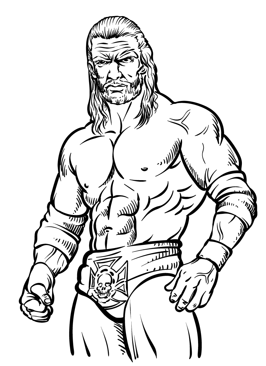 Triple H Página Para Colorear