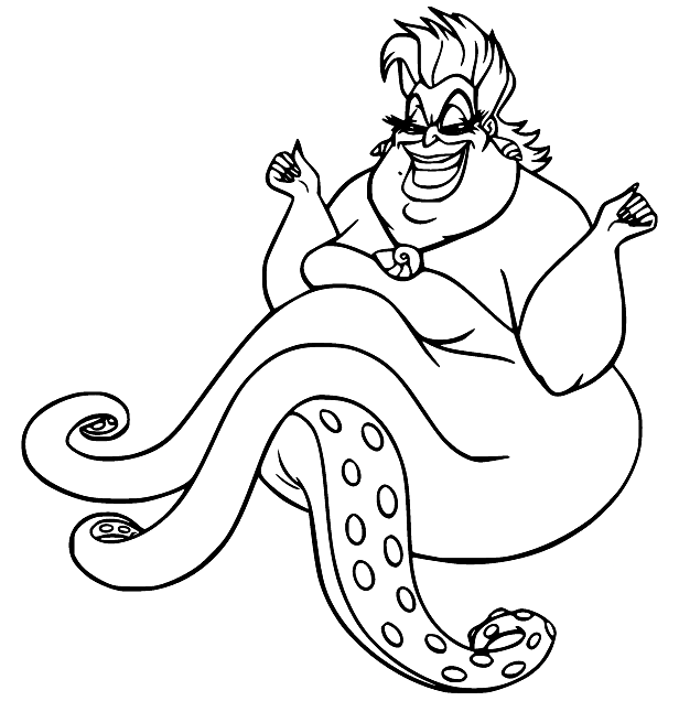 Ursula la bruja del mar para colorear