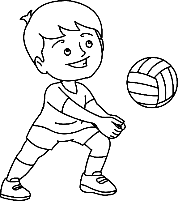 Volleyball for Kid Coloring Page