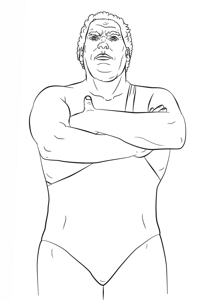 WWE Andre El Gigante Página Para Colorear