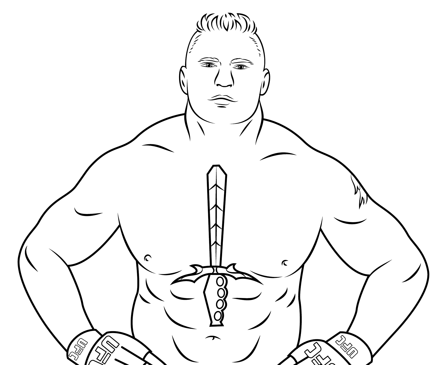Página para colorir de Brock Lesnar da WWE