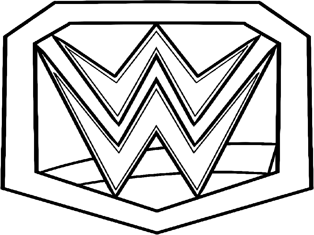 WWE Championship Belt to Print Coloring Page