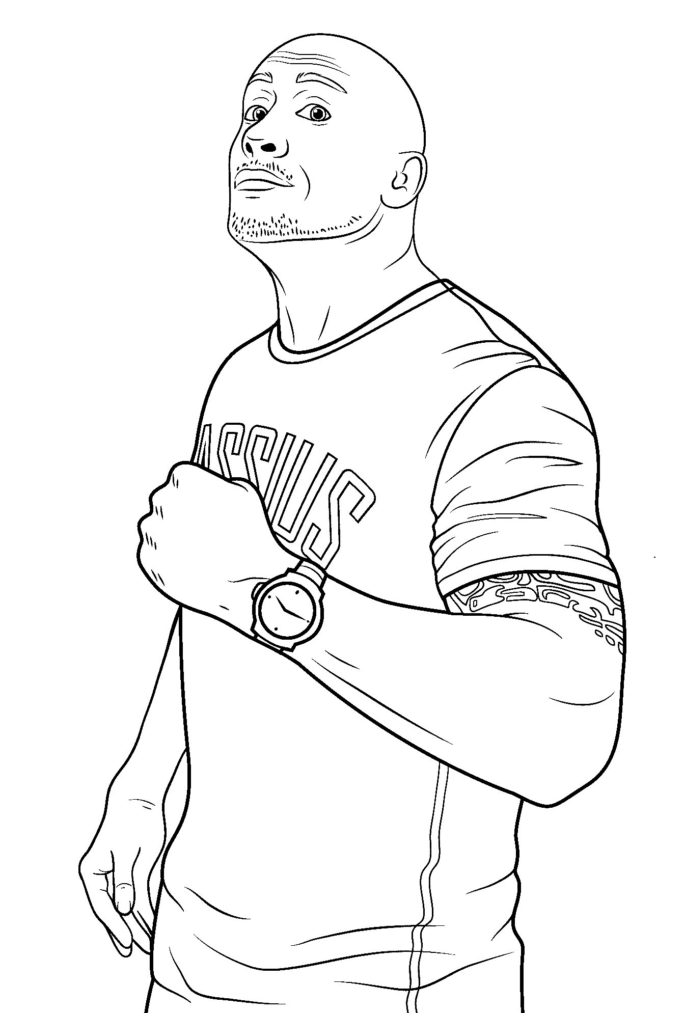 WWE Dwayne The Rock Johnson Coloring Pages