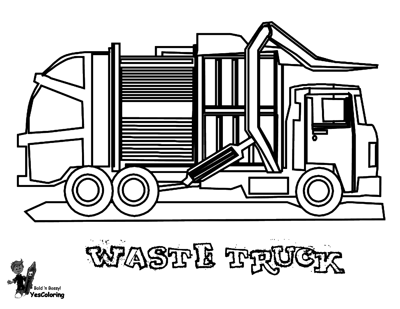 Waste Truck To Print Coloring Page