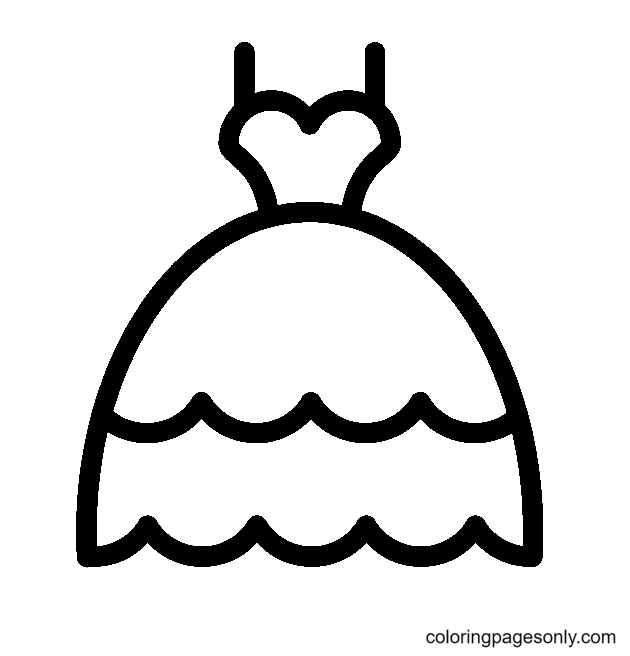 Wedding Dress to Print Coloring Page
