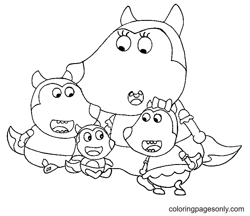 Wolfoo Family Coloring Pages