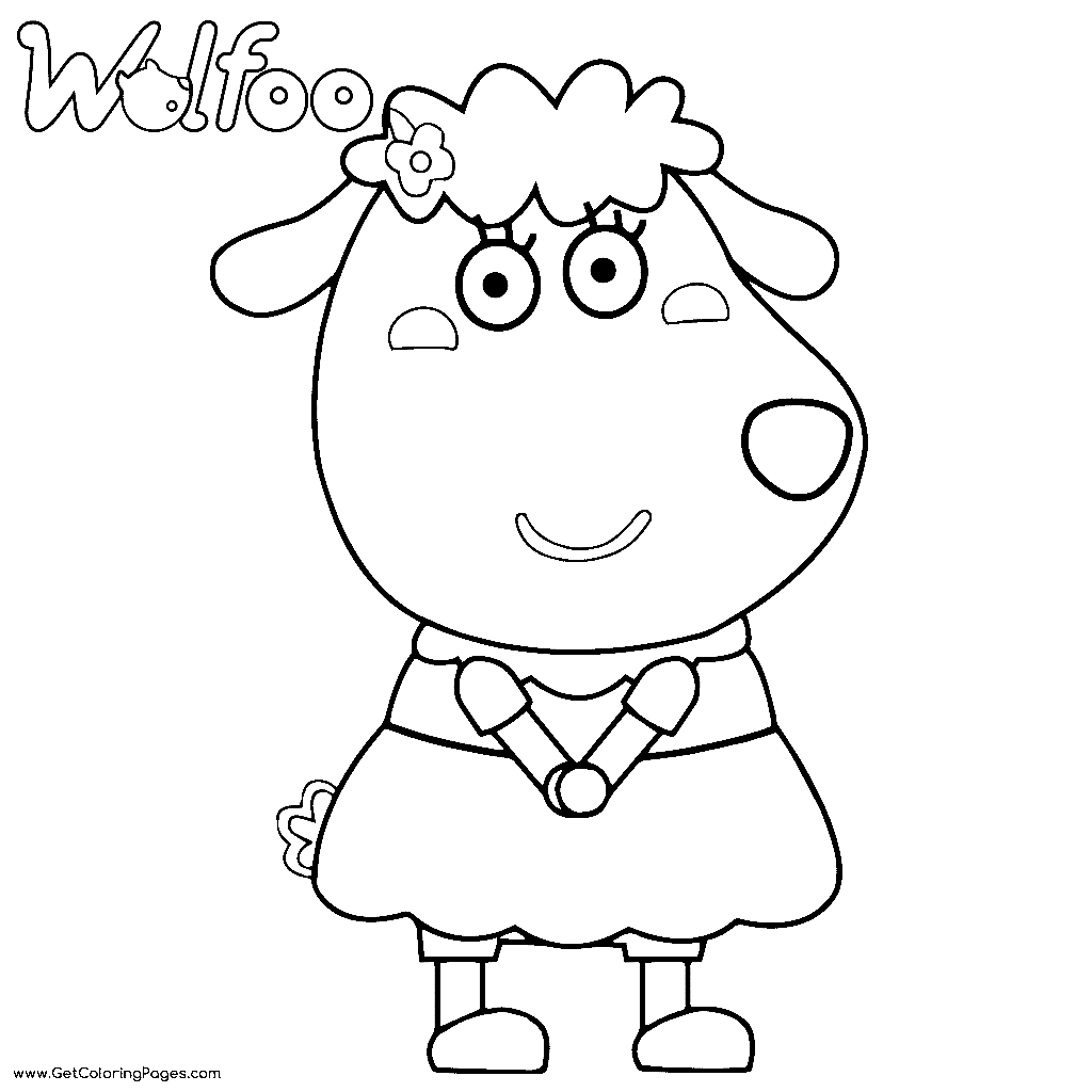 Wolfoo Sheep Coloring Page