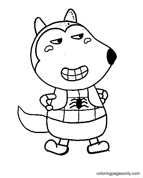 Wolfoo Spiderman Coloring Page