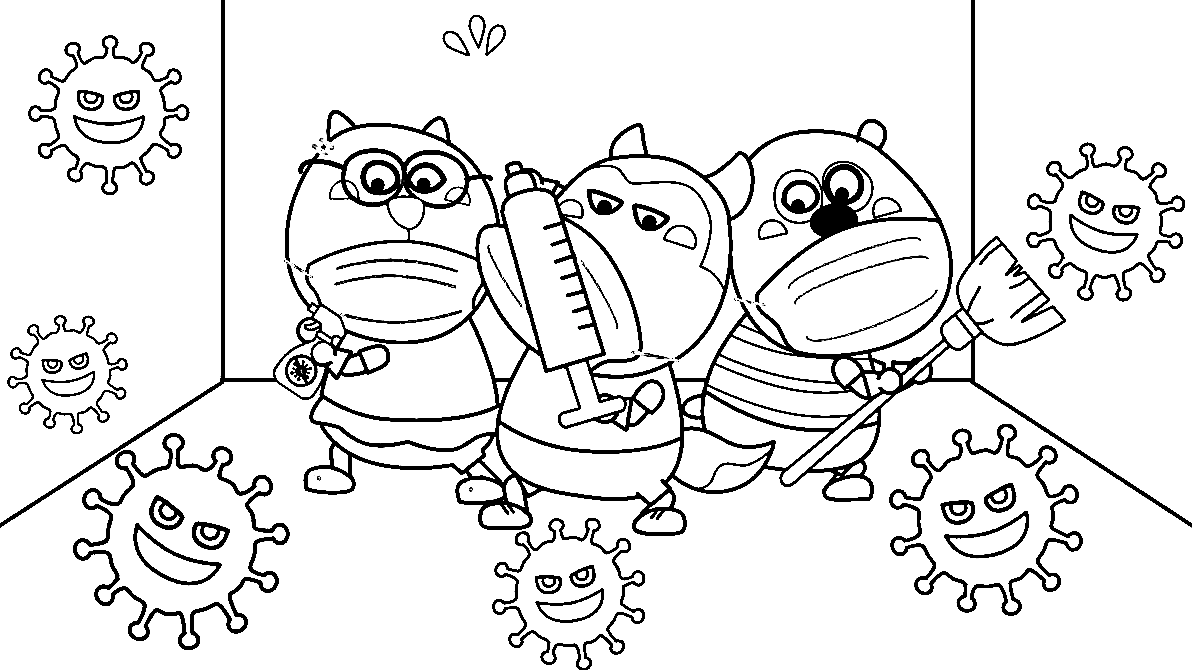 Wolfoo and Friends learn to Stay Healthy Coloring Pages