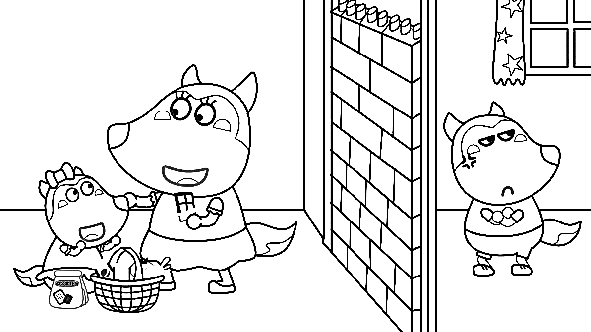 Desenhos para colorir de Lucy e Jenny com Wolfoo sedih - Desenhos para  colorir grátis para imprimir