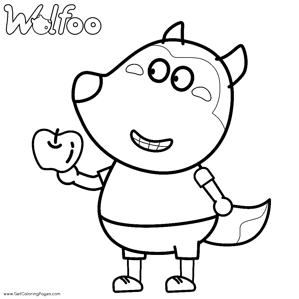 Wolfoo con manzana de Wolfoo