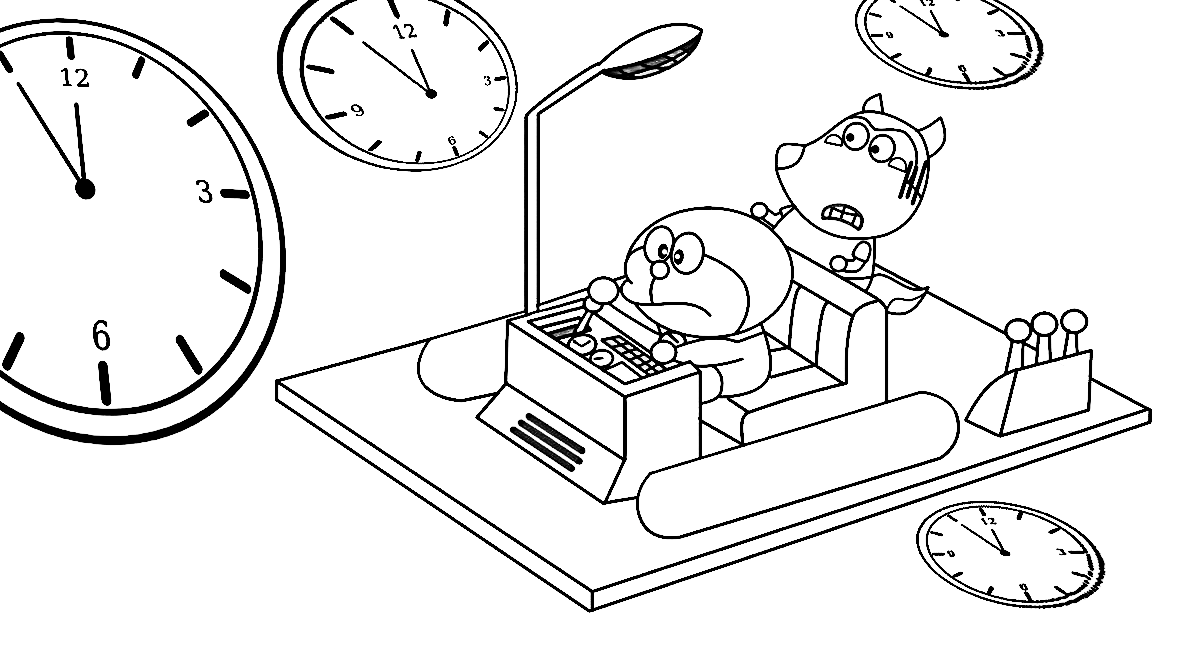 Wolfoo with Doraemon Coloring Pages