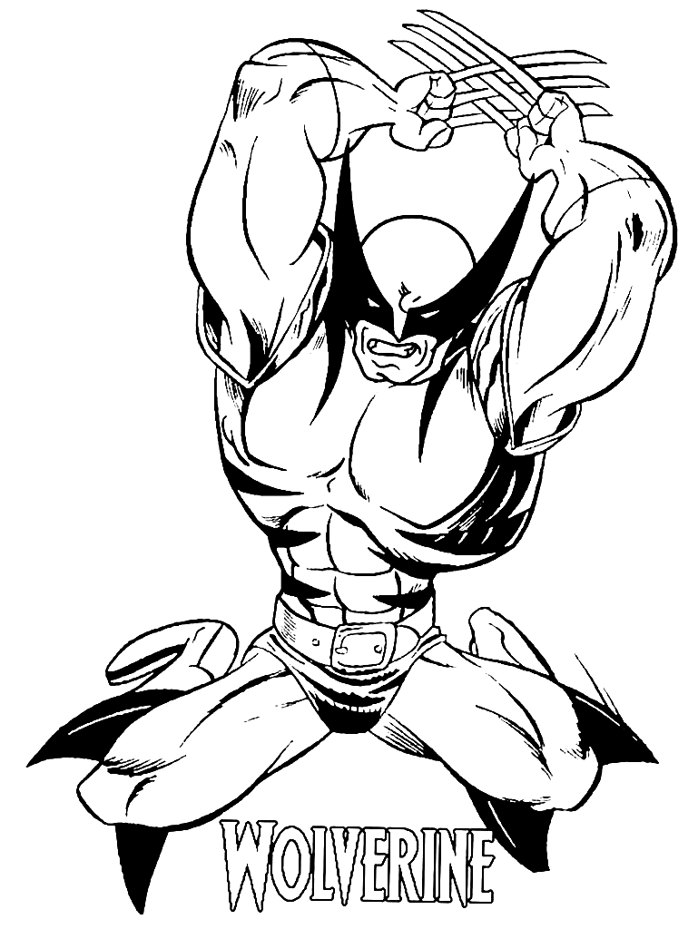 Wolverine Jumps Coloring Pages