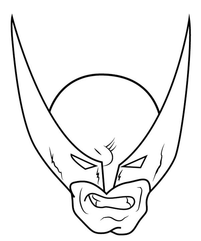 Pagina da colorare di Wolverine Mask