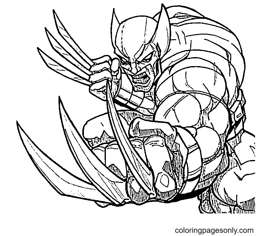 Pagina da colorare di Wolverine X-Men