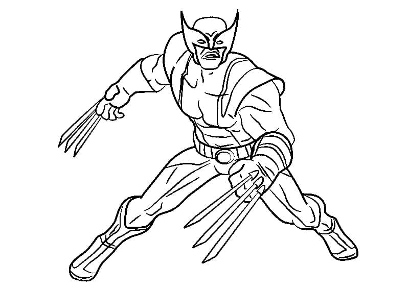 Wolverine fights against enemies Coloring Page - Free Printable ...