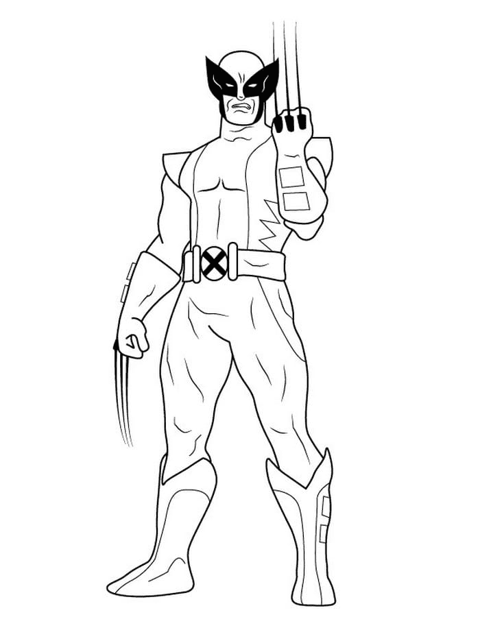 Wolverine from X-Men Coloring Page