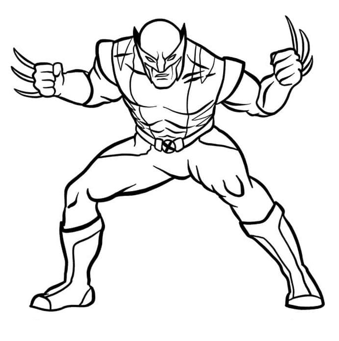desenho de Wolverine está pronto para a batalha para colorir