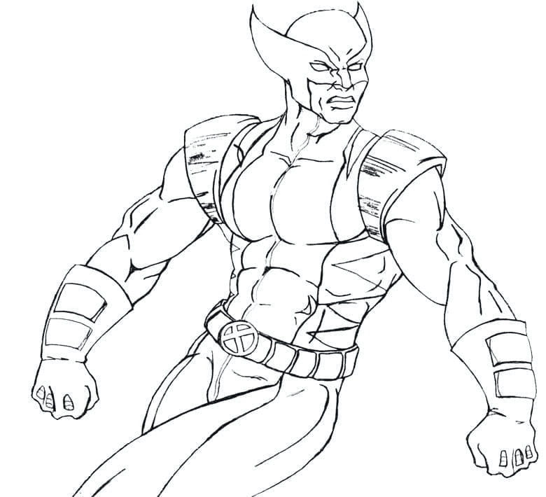 Wolverine looks at opponents Coloring Page