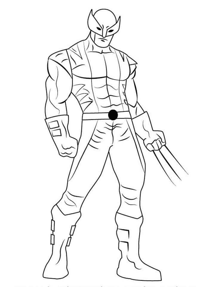 desenho de Wolverine mostra garras para colorir