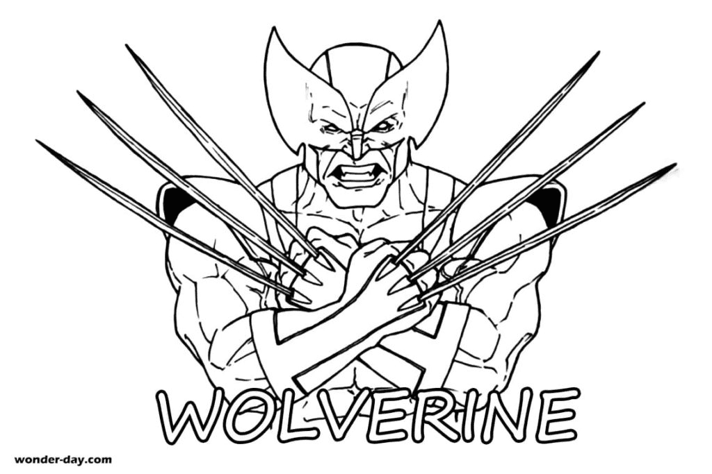 Wolverine om kleurplaat af te drukken