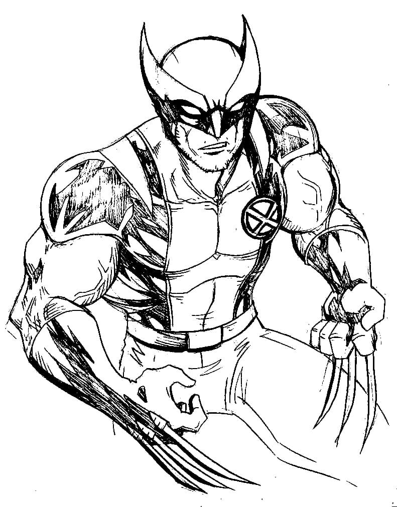 Wolverine met lange klauwen Kleurplaat