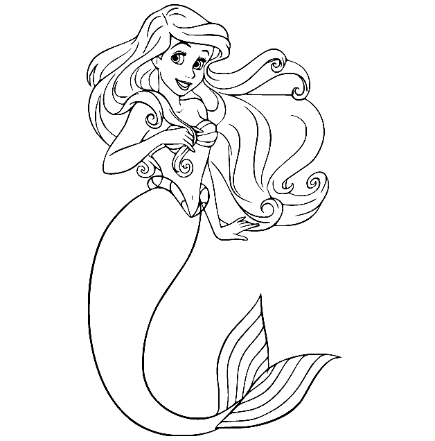 Meravigliosa principessa Ariel da colorare
