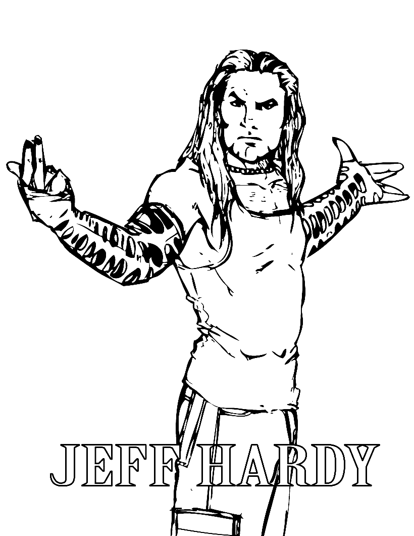 Pagina da colorare del lottatore Jeff Hardy