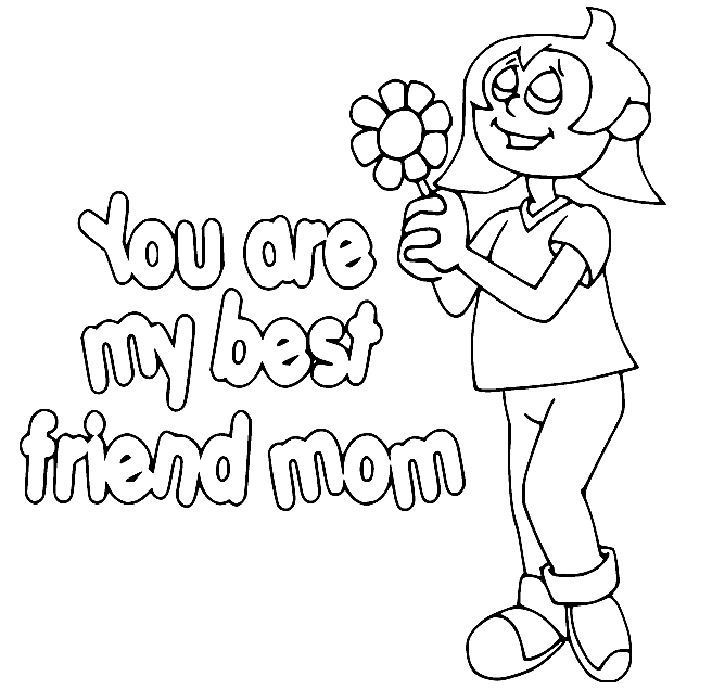 أنت أفضل صديق لي أمي تلوين الصفحة