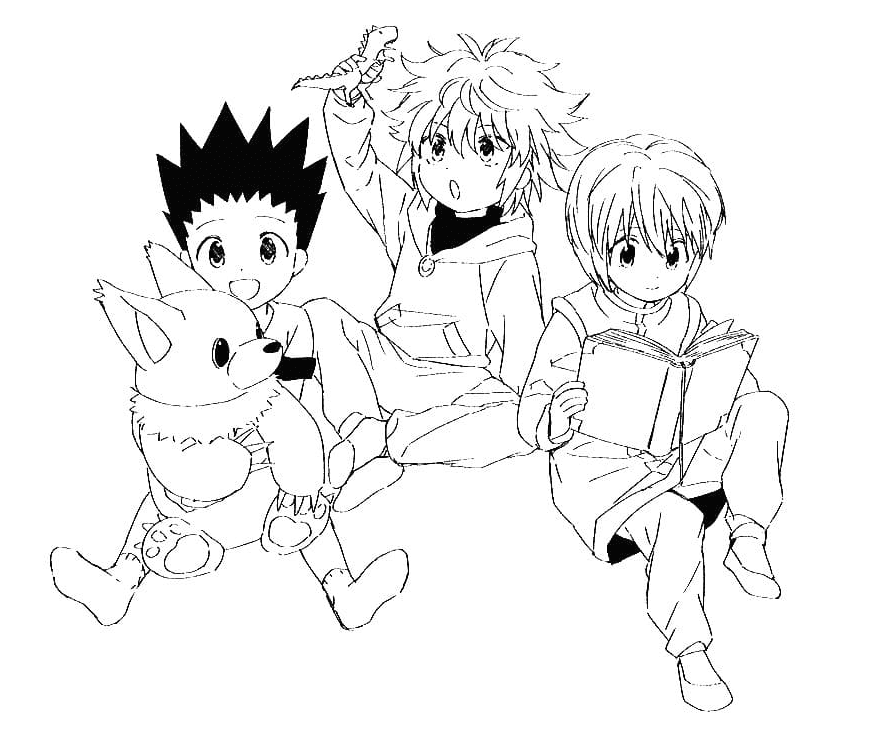 Young Gon Freecss, Killua Zoldyck, Kurapika von Hunter x Hunter