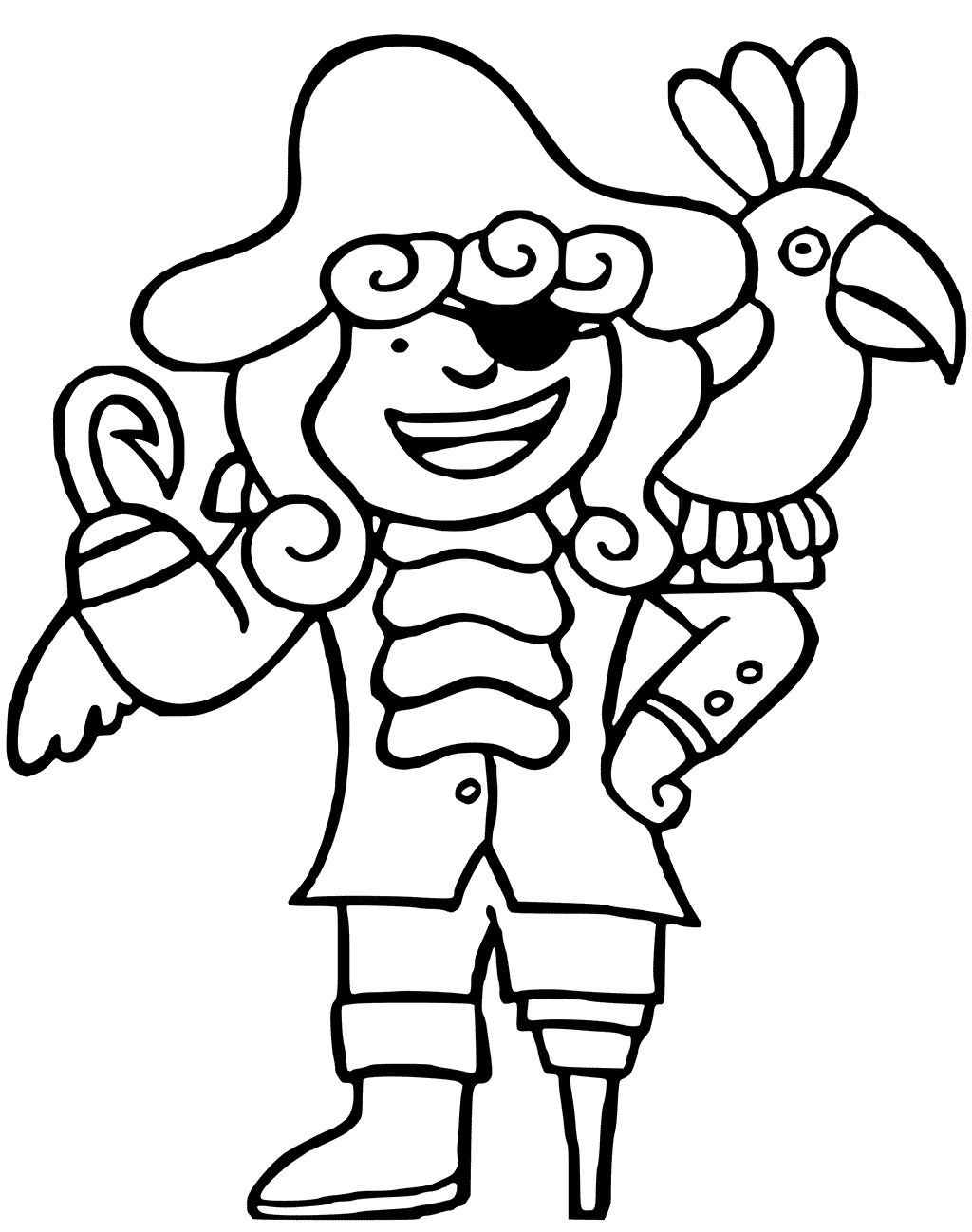 Young Pirate Coloring Page
