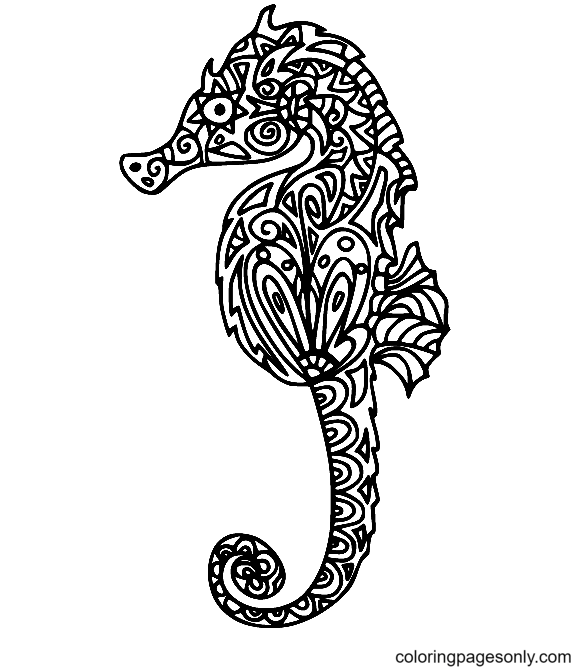 Zentangle Seepferdchen von Seahorse