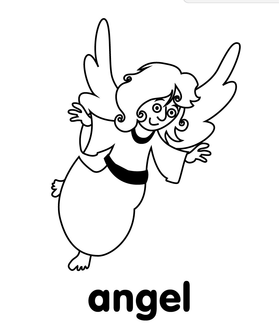 Angel Flying Coloring Page