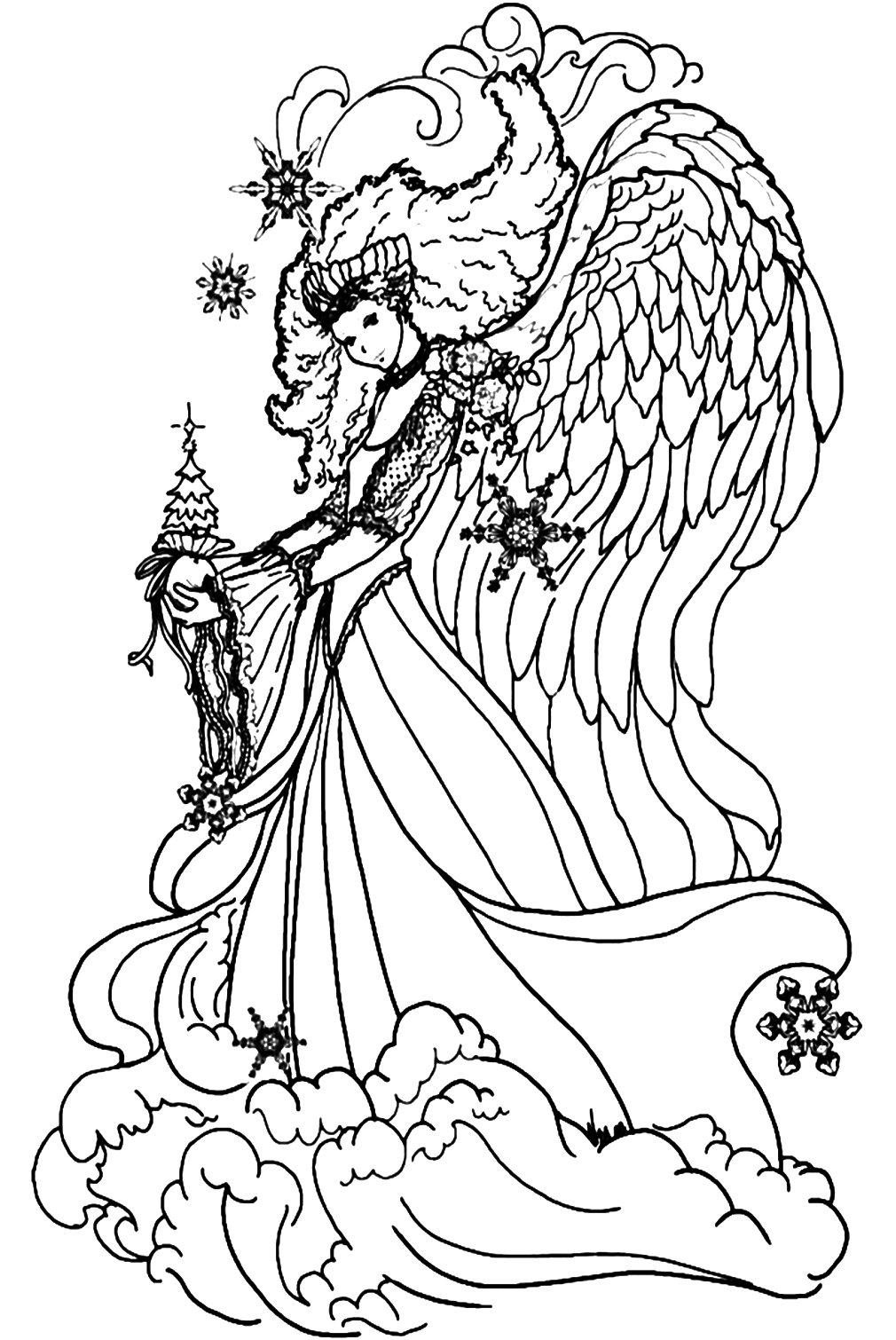 Angel Coloring Page For Adults Coloring Pages