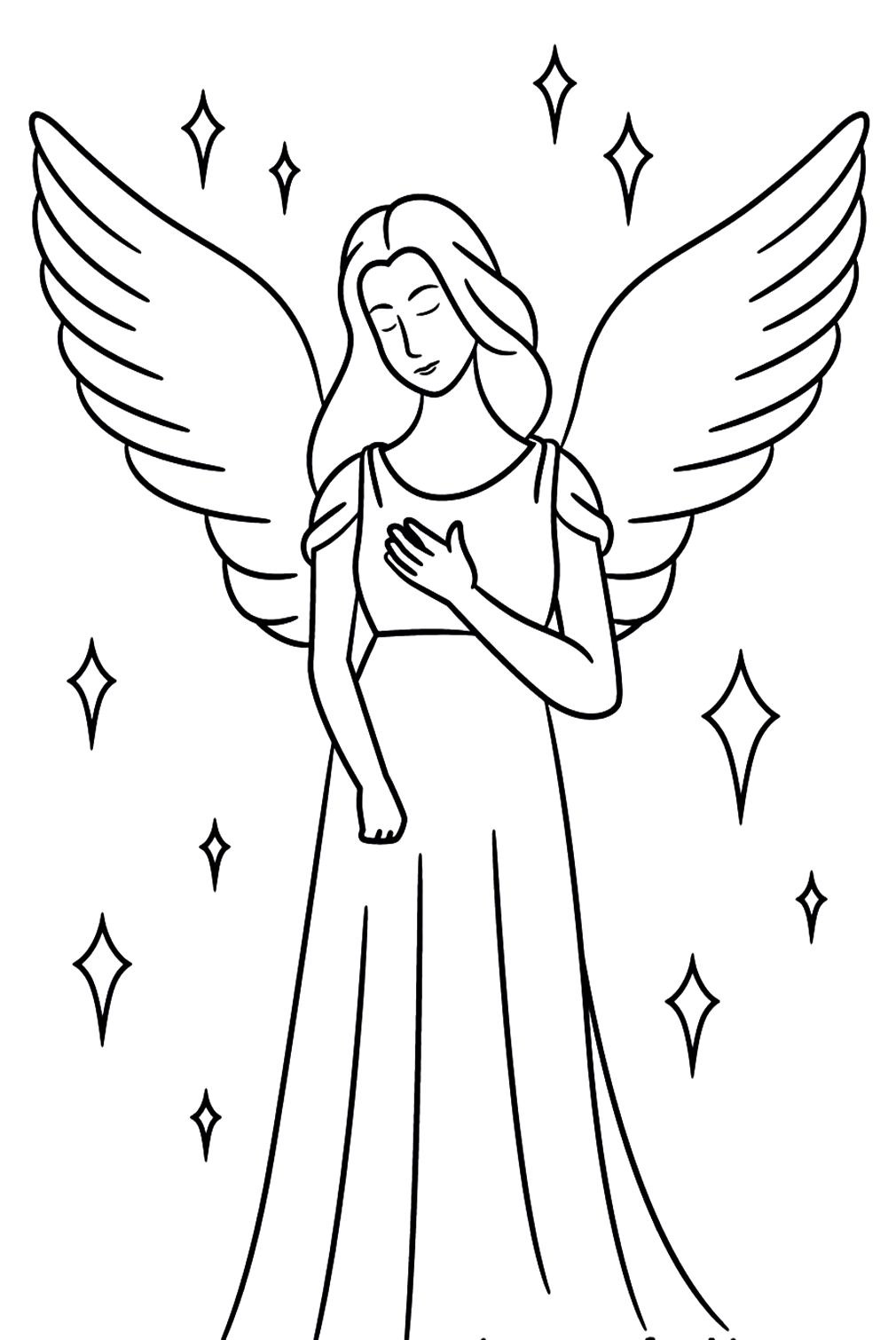 Engel kleurplaat van Angel