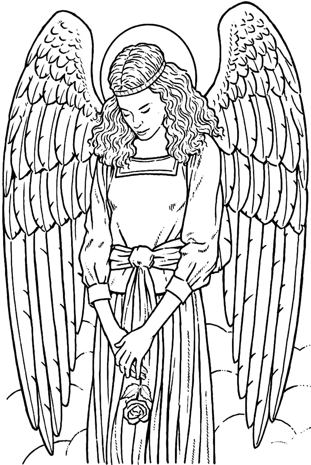 Angel Of Compassion Coloring Page