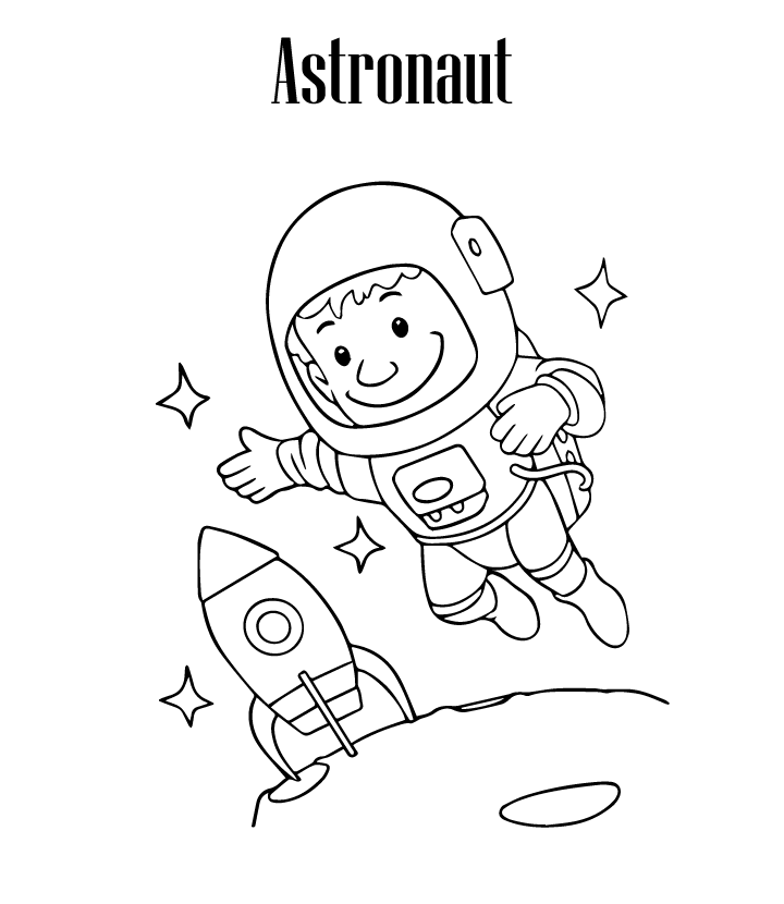 Astronaut en raket. van Astronaut