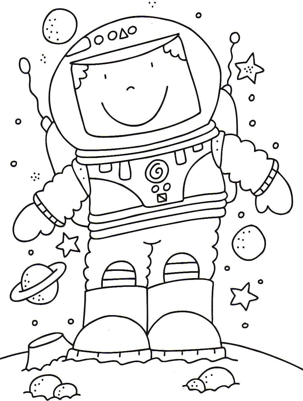 Astronaut Smile Coloring Page