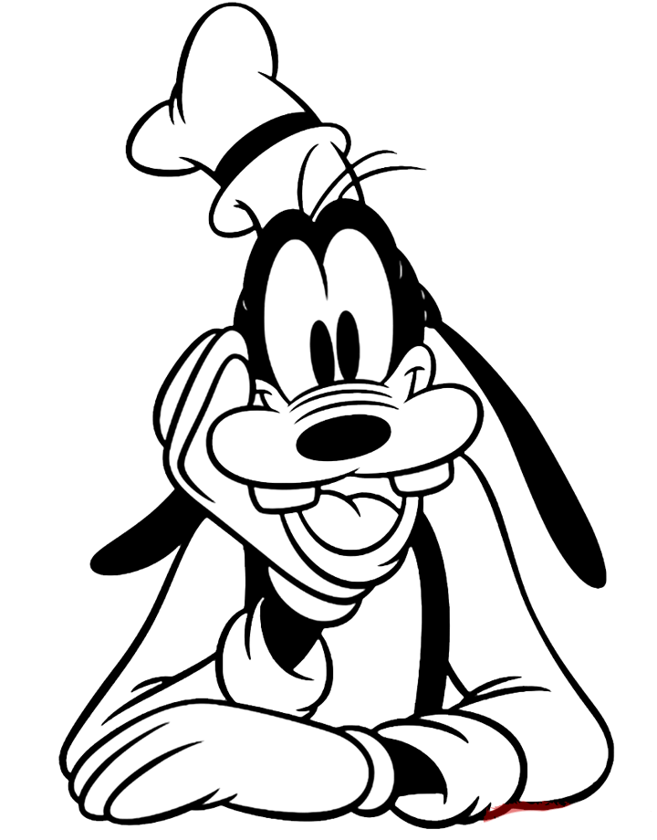 Goofy Thinking Coloring Page