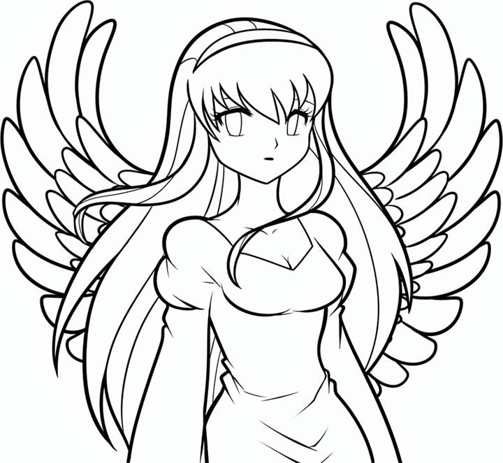 Cute Animel Angel Coloring Page