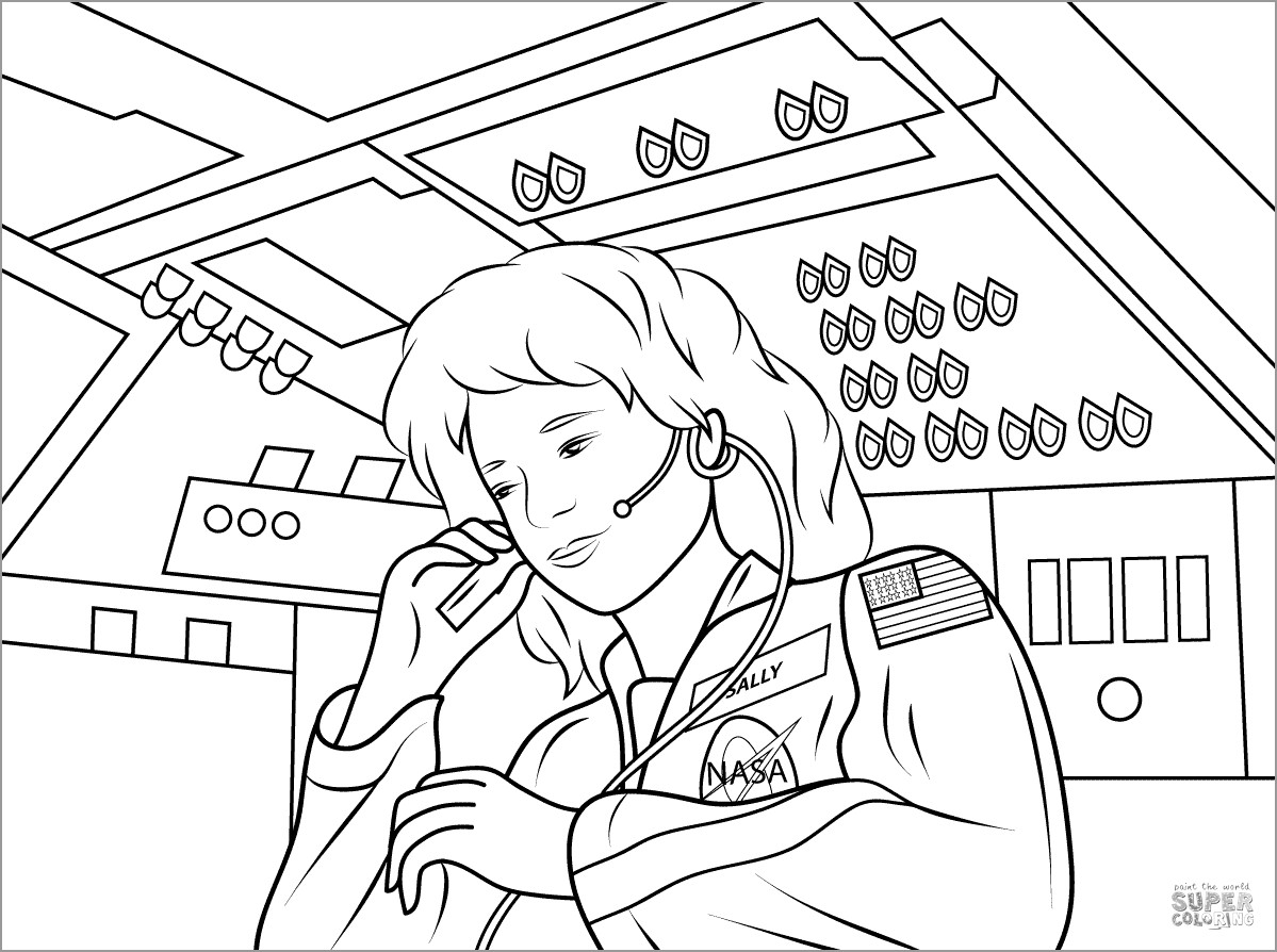 Girl Astronaut Coloring Page