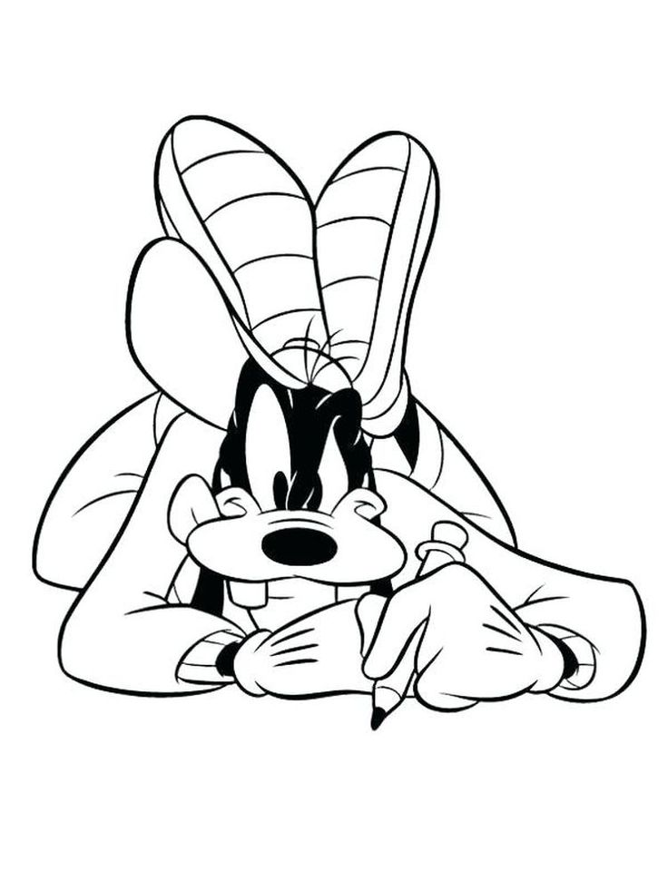 Goofy Write With Pen Coloring Page