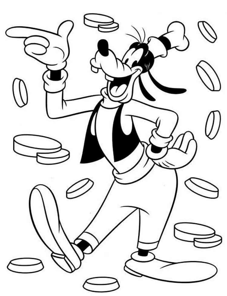 Goofy With Candy Coloring Pages