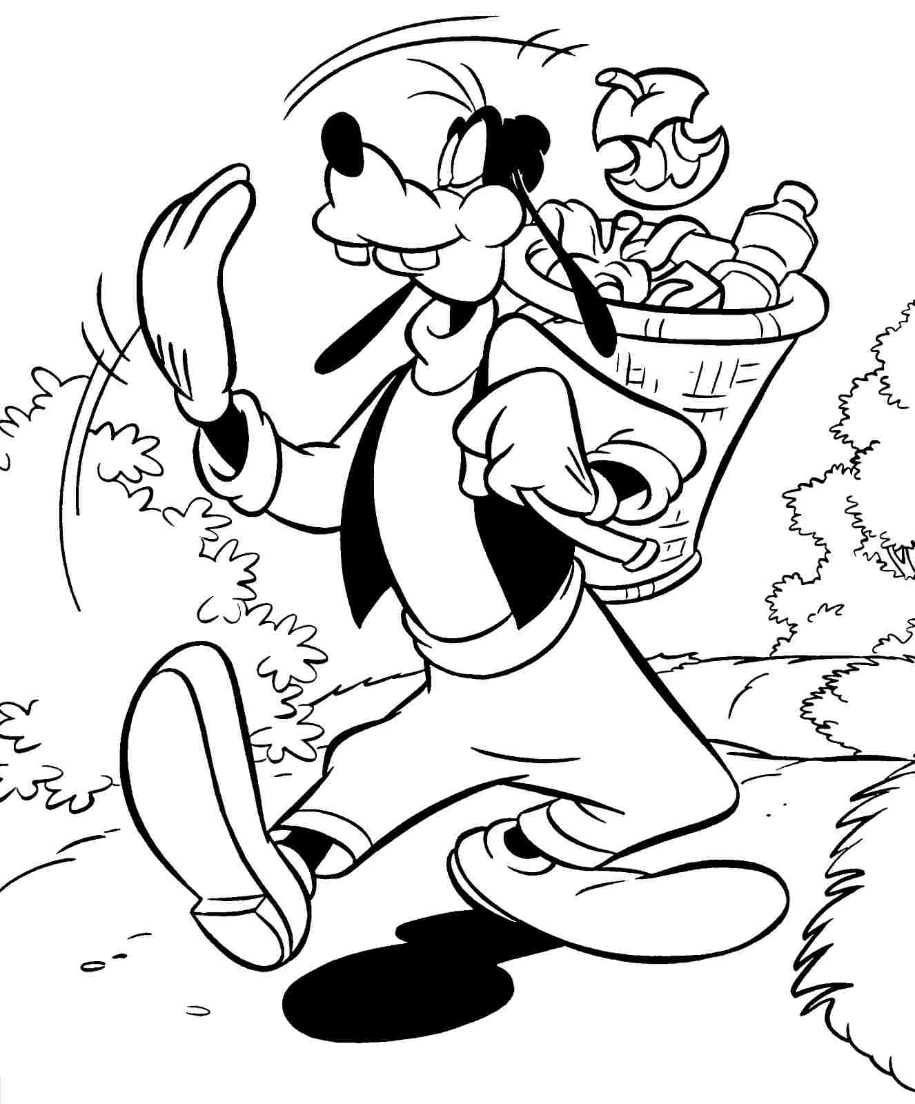 Goofy In The Street Coloring Page