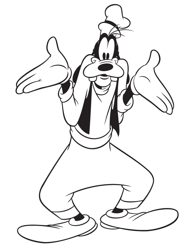 Goofy Disney Cartoon Coloring Page