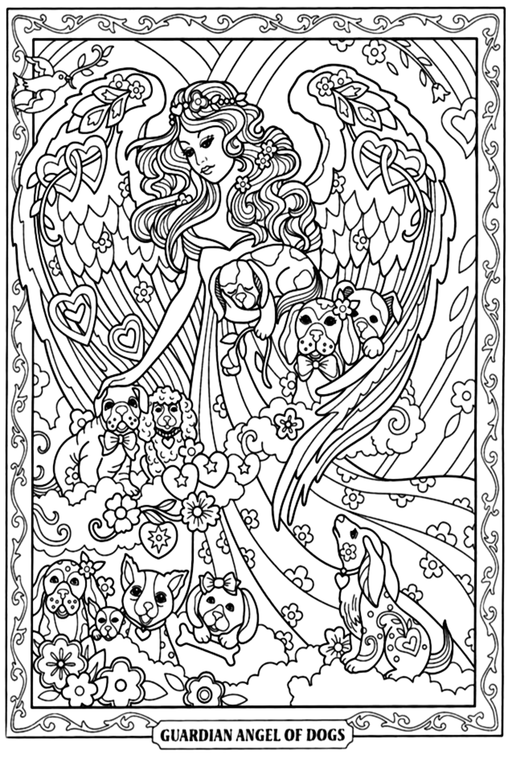 Guadian Angel Of Dogs Coloring Pages